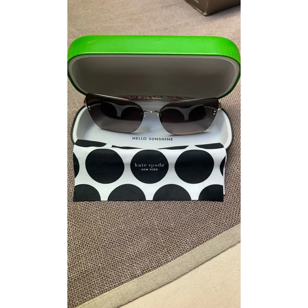 Kate Spade‎ Sunglasses One Size Brown Gold Rimless Butterfly Hello Sunshine New